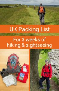 This ultimate packing list for UK hiking and sightseeing provides everything the active traveller needs for a multi-week trip