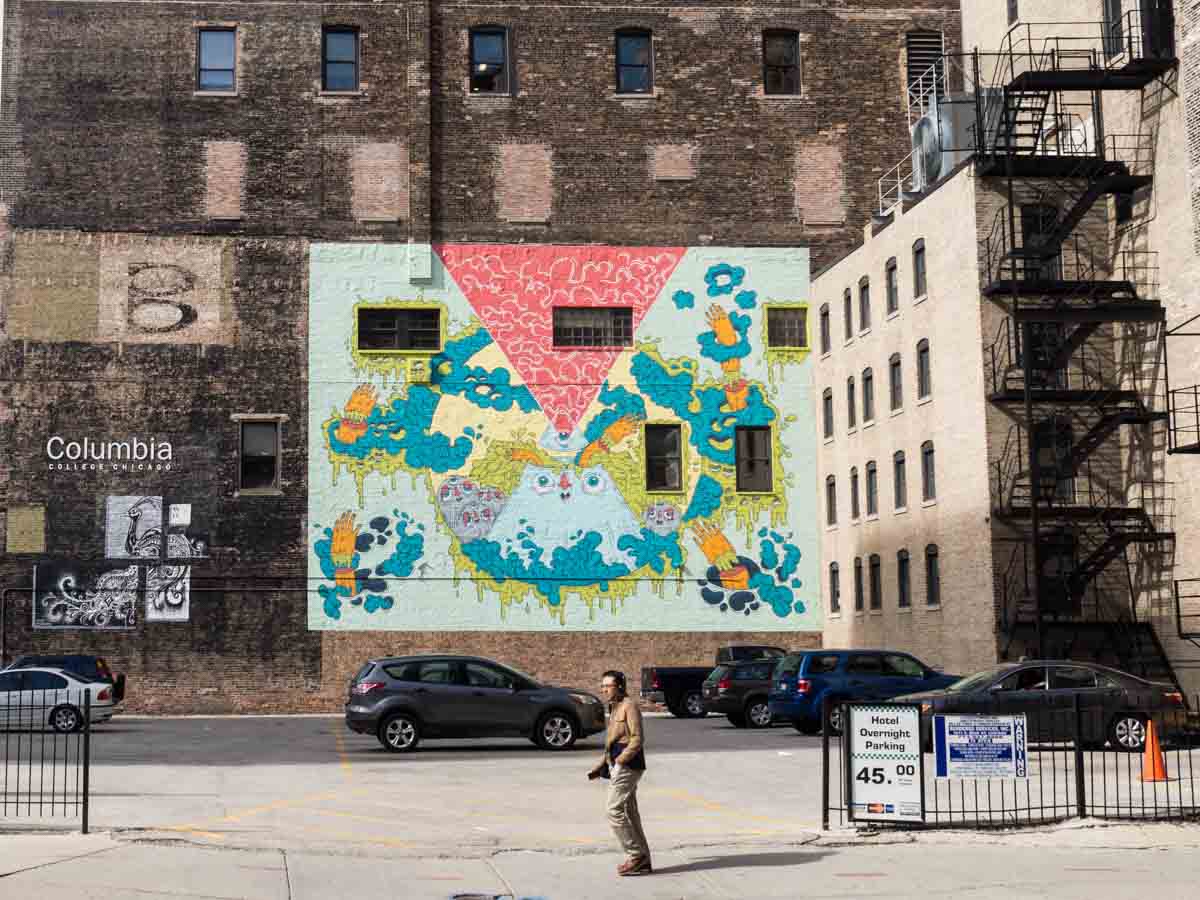 Columbia College Chicago wall murals Wabash
