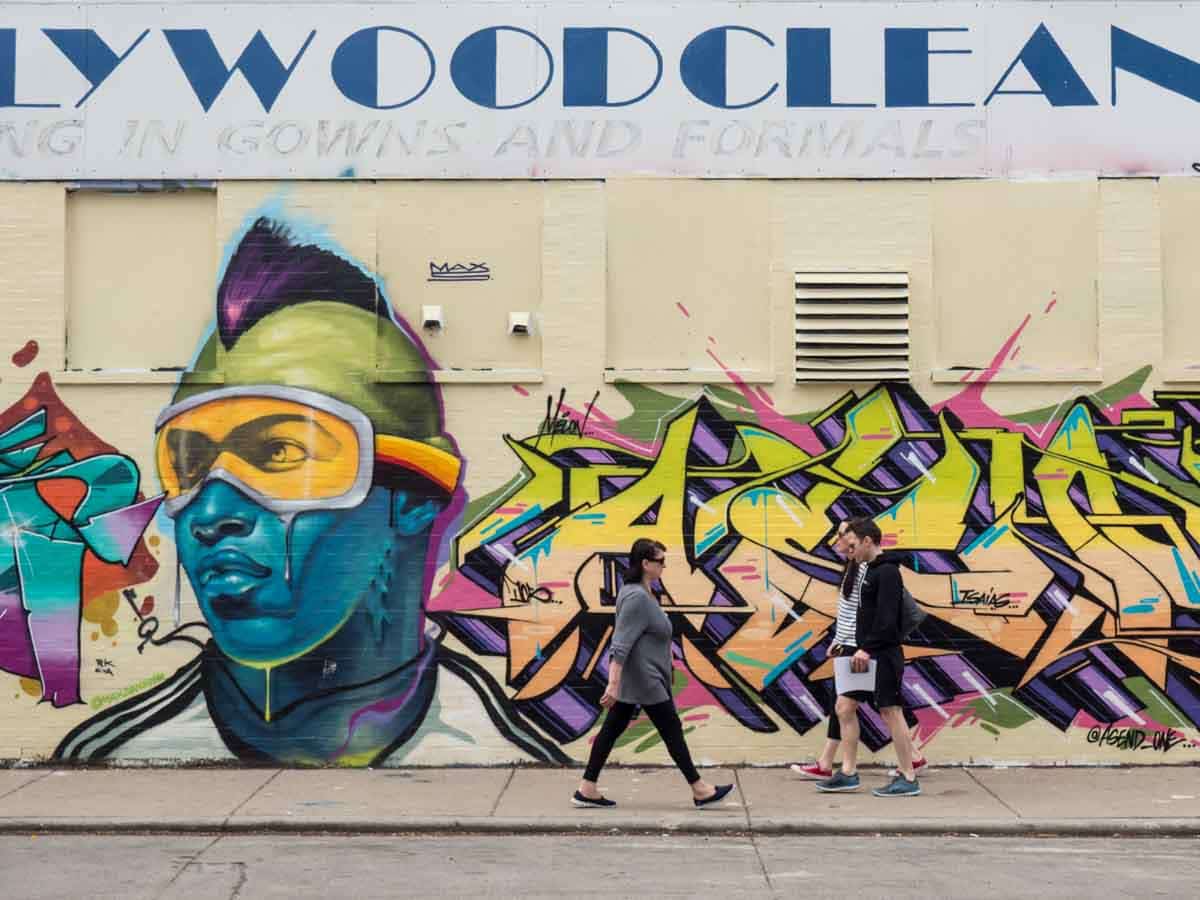 Ski Goggles mural Wicker Park Chicago street art