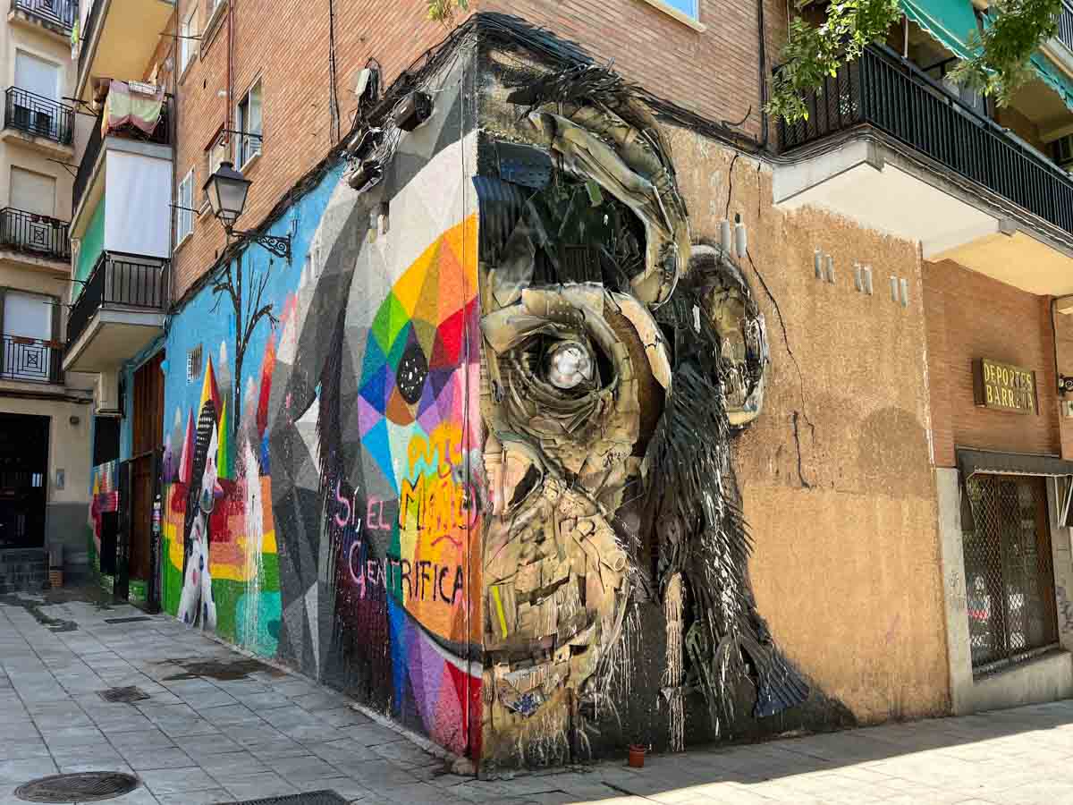 Bordallo II mural in Madrid Lavapies
