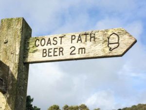 England Beer Coast Path Sign