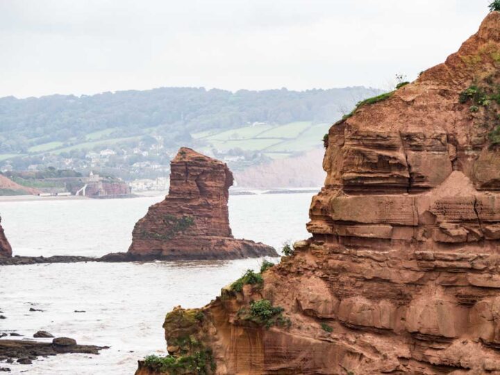 England Exmouth Jurassic Coast red stacks2