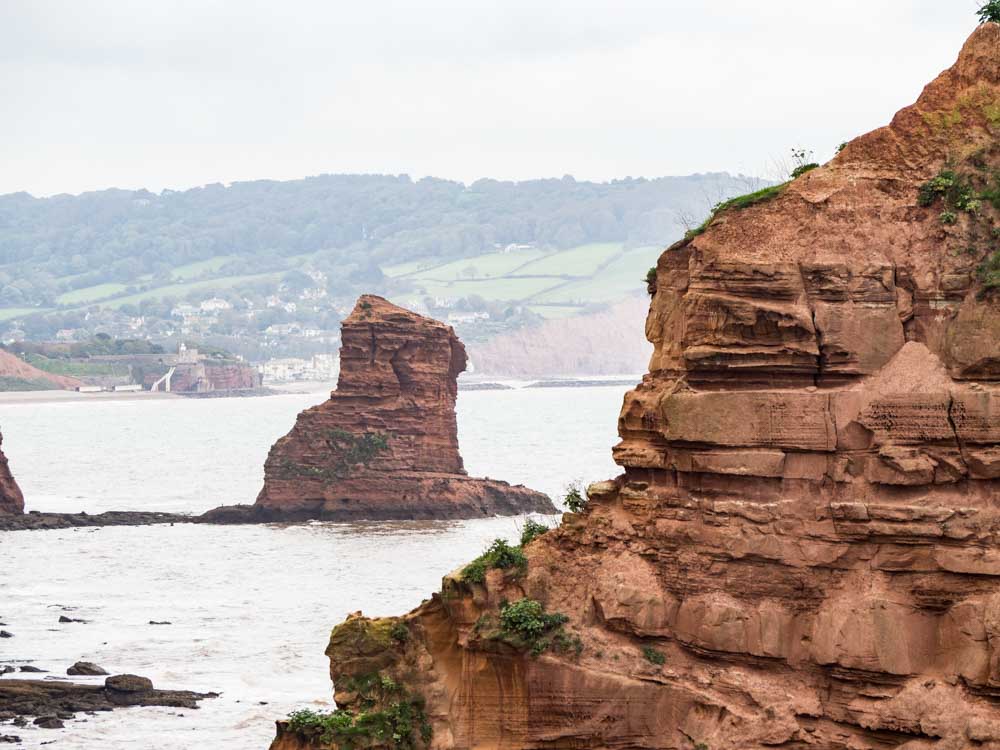 England Exmouth Jurassic Coast red stacks2
