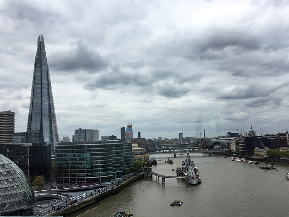 Sky View of London from the Tower Bridge