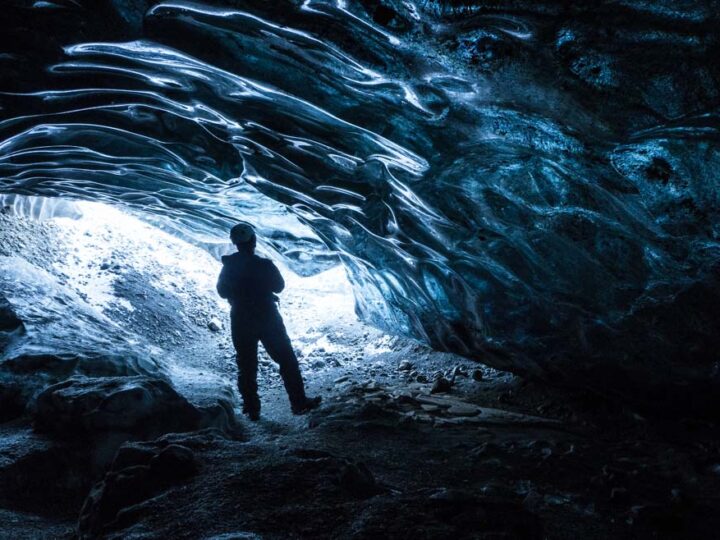 Ice caving in Iceland