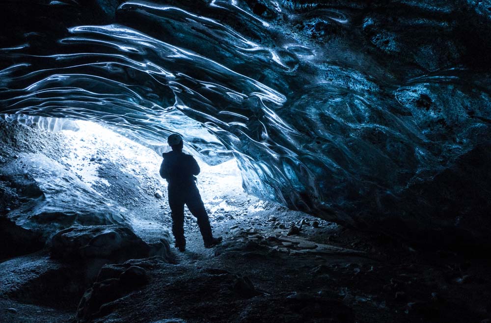 Ice caving in Iceland
