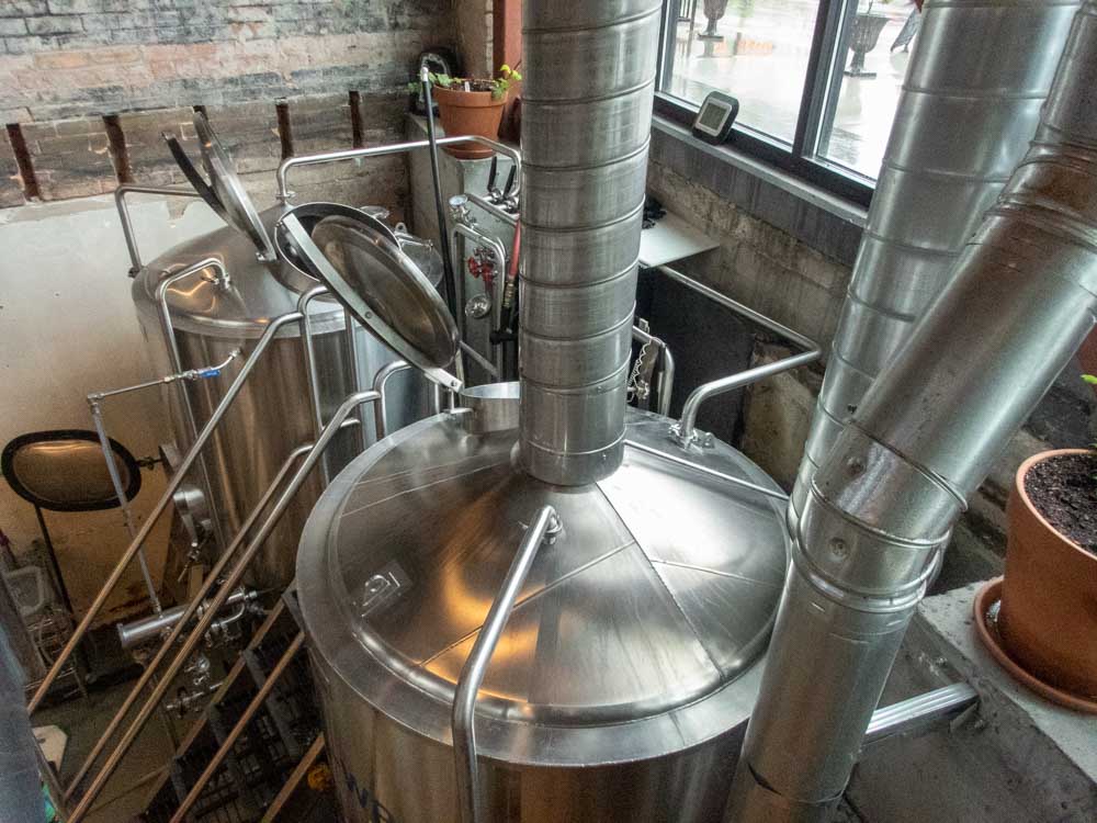 SLC Breweries: Hopkins Brewery. Silver Brewery vats