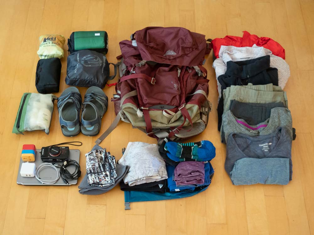 Camino de Santiago packing list- clothes and pack