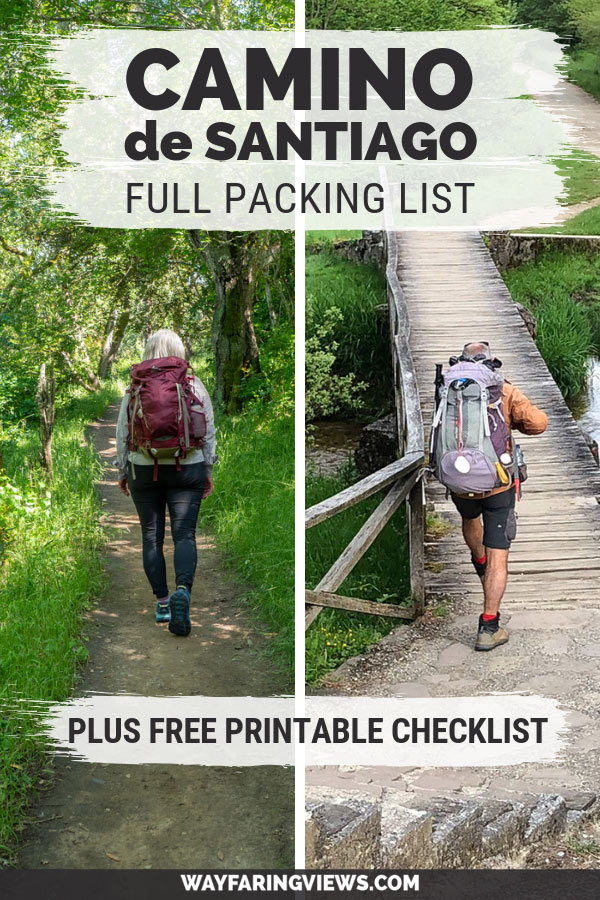 Complete Camino de Santiago packing list- man and woman hiking with backpacks