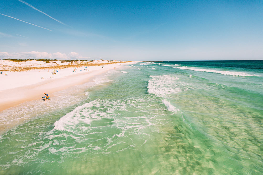 Sugar white sand beaches in Panama City Beach