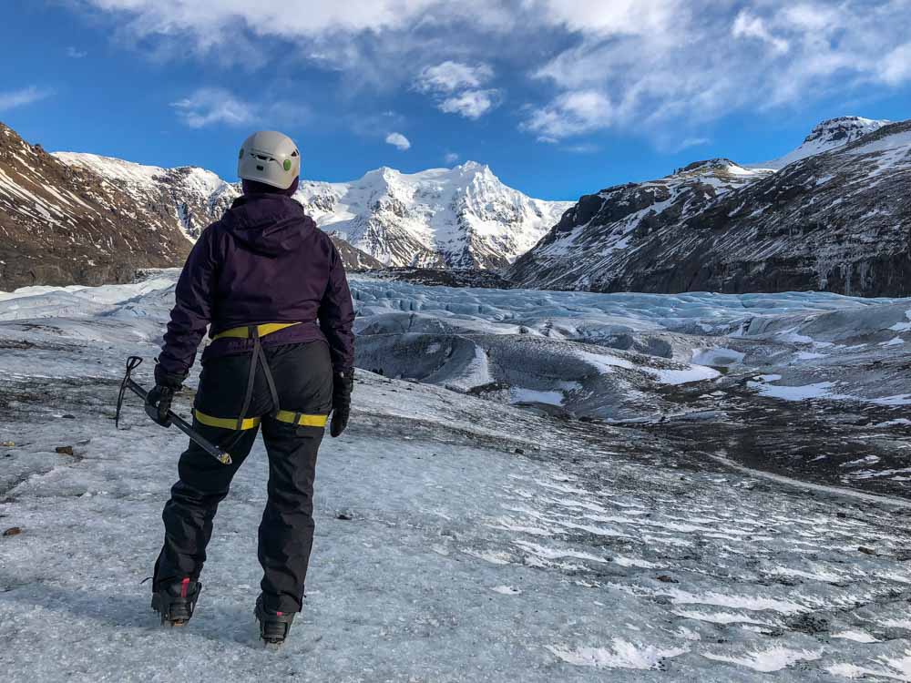 Iceland Svinafellsjokull Glacier Hike while doing solo travel in Iceland
