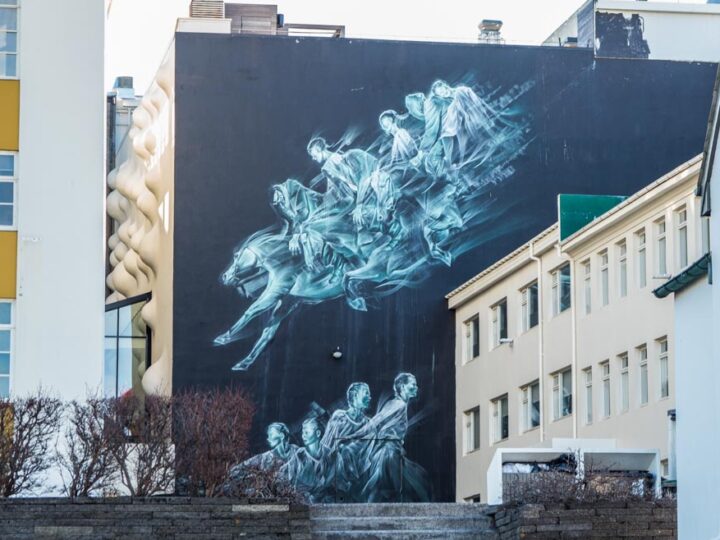 Pale Green Ghosts Mural in Reykjavik