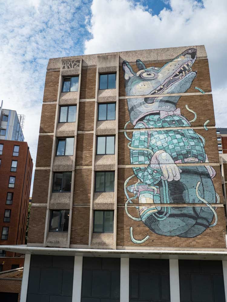 Bristol street art by ARYZ Disco Dog