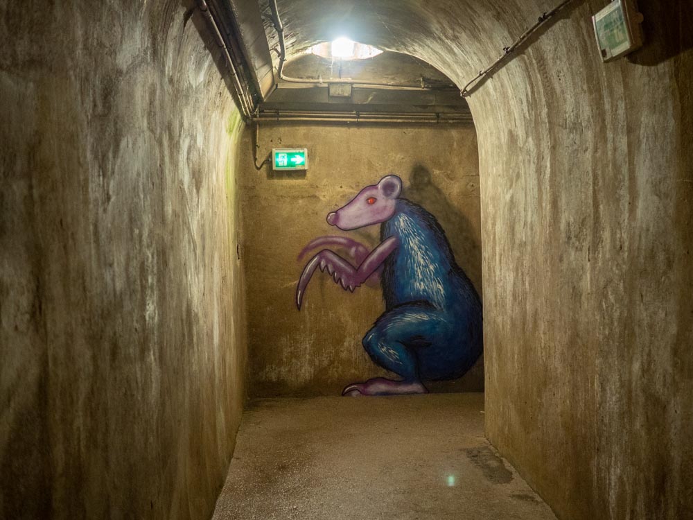 Paris sewer museum rat mural