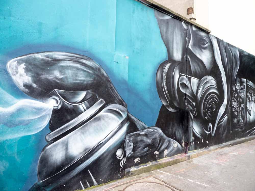Spray paint can mural Paris 11th Arrondissement