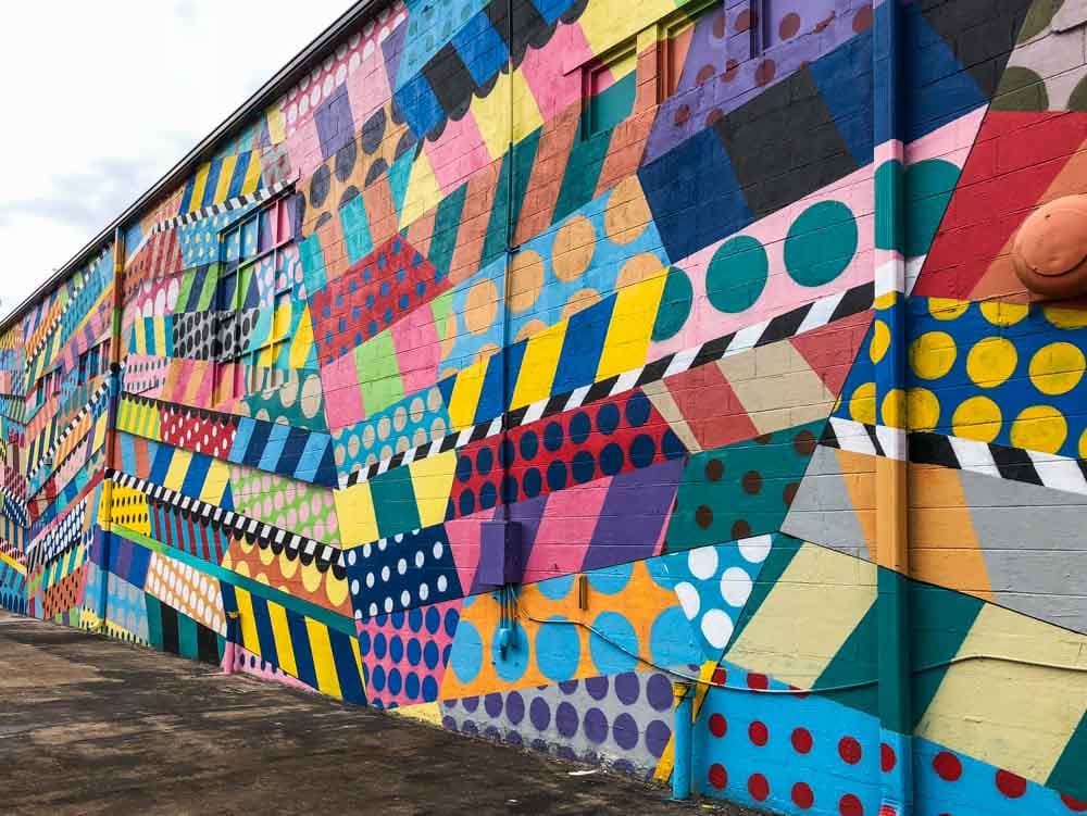 Multi colored Jason Woodside Mural- Nashville Tennessee