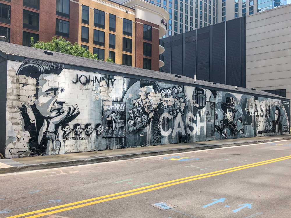 Johnny Cash Mural in downtown Nashville