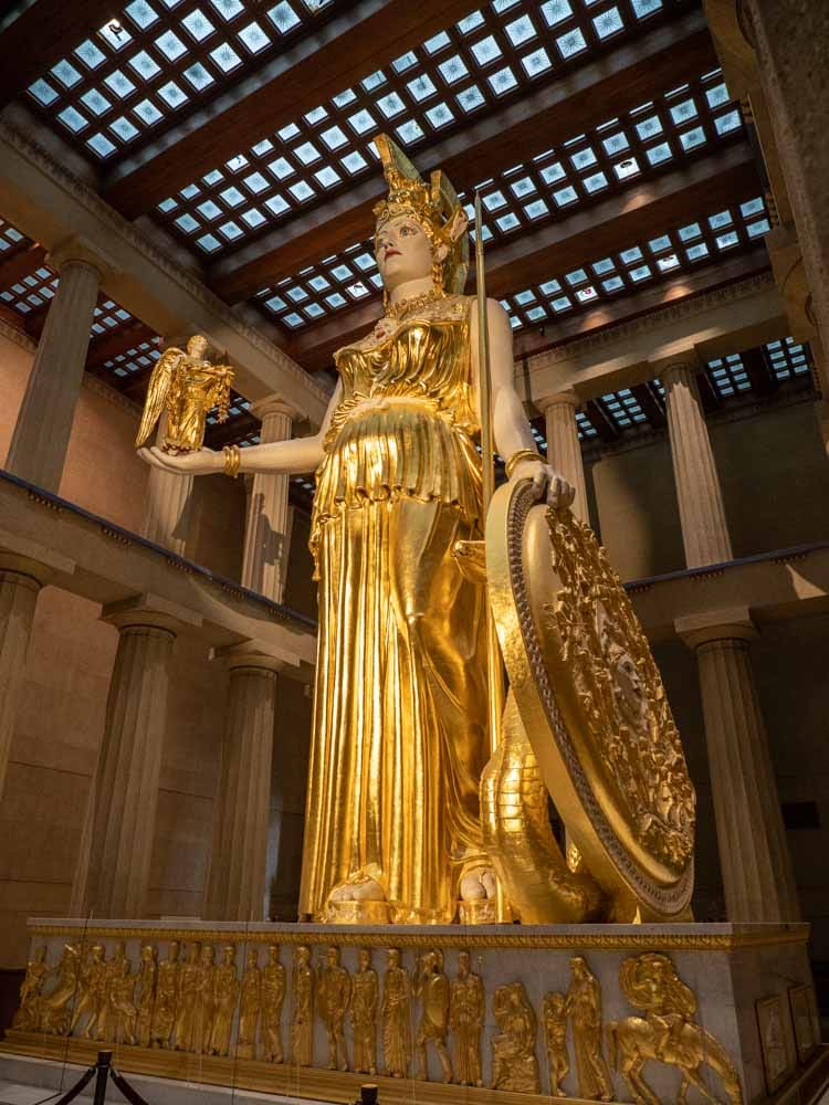 Nashville Parthenon gold Athena statue