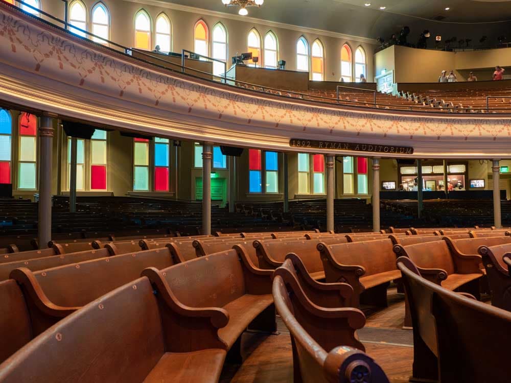 Nashville itinerary: Tour of Ryman Auditorium interior