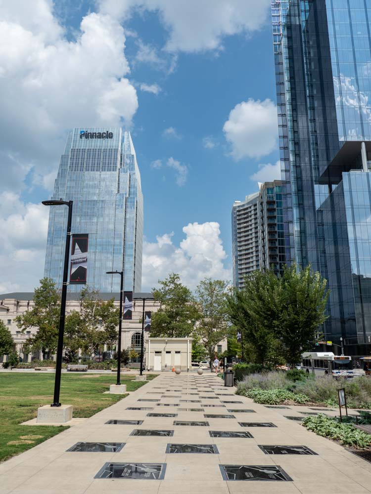 Nashville, Tennessee Walk of Fame with skyline