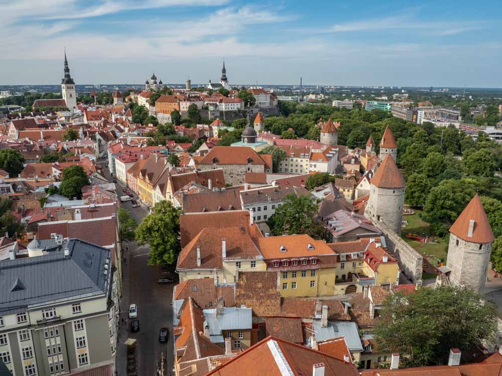 View of Tallinn Old Town from St Olafs