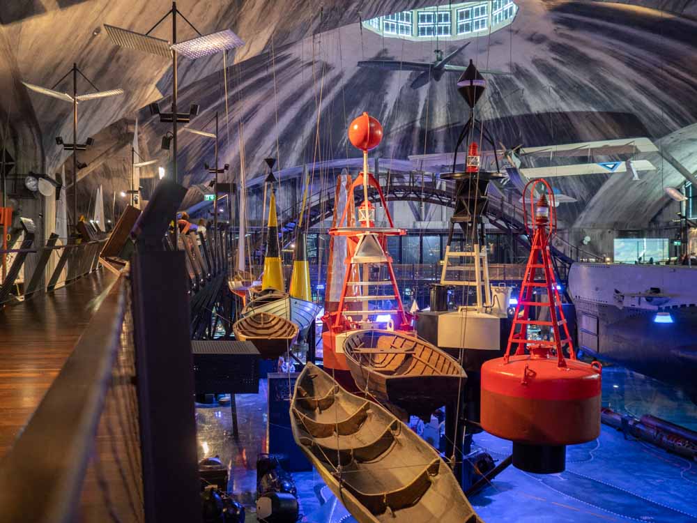 Tallinn Seaplane Museum interior with boats