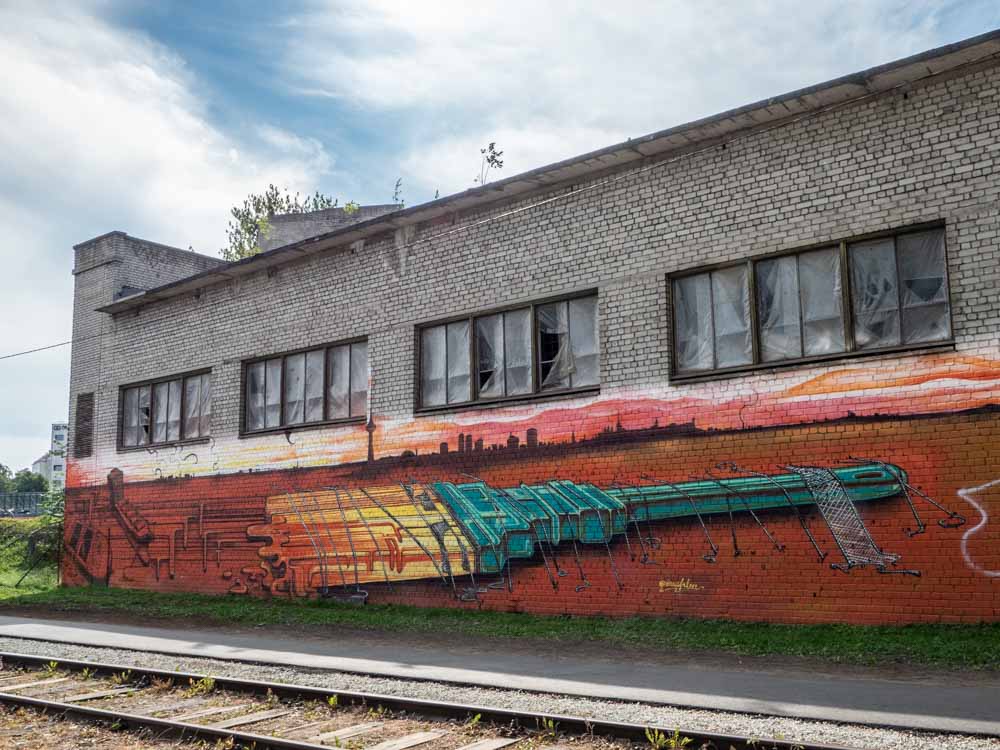 Tallinn street art orange Paintbrush