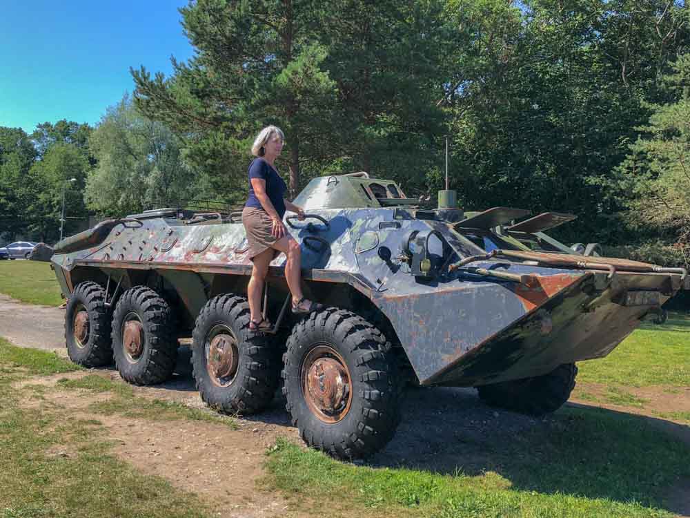 Tallinn attractions: tank on the grounds of the Televorn TV tower