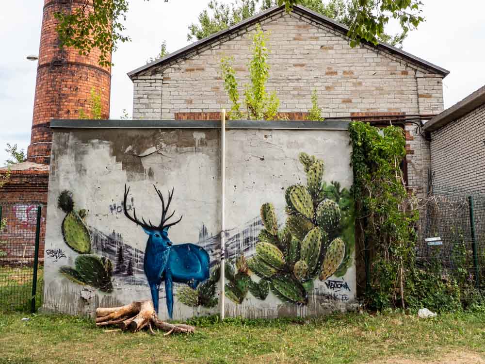 Tallinn mural by Sank blue deer