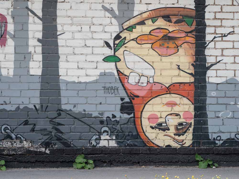 Tartu mural upside down Russian nesting doll
