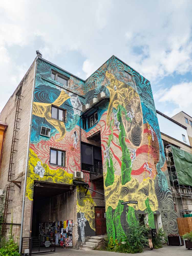 Tartu Estonia street art Widget Factory whale mural by Awer