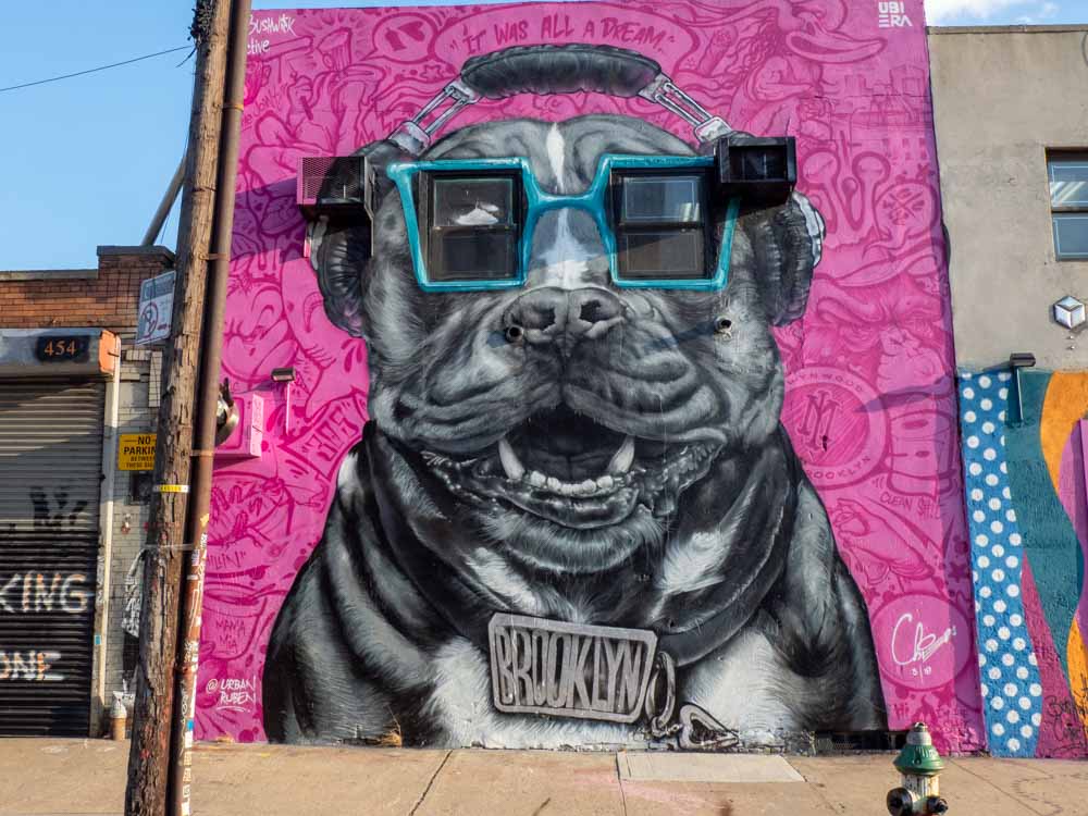NYC street art Brooklyn dog mural Ruben Ubiera