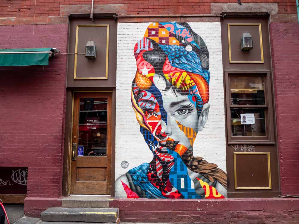 Little Italy Audrey mural by Tristan Eaton