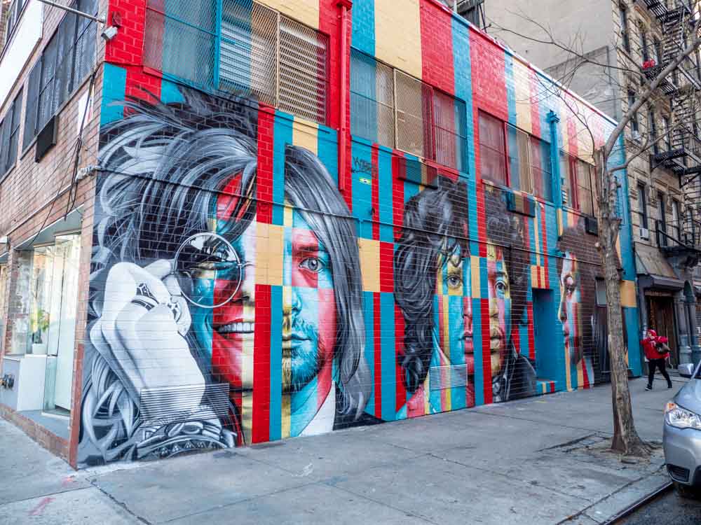 treet art NYC: Kobra mural in SoHo with Kurt Cobain, Amy Winehouse and other dead rockers