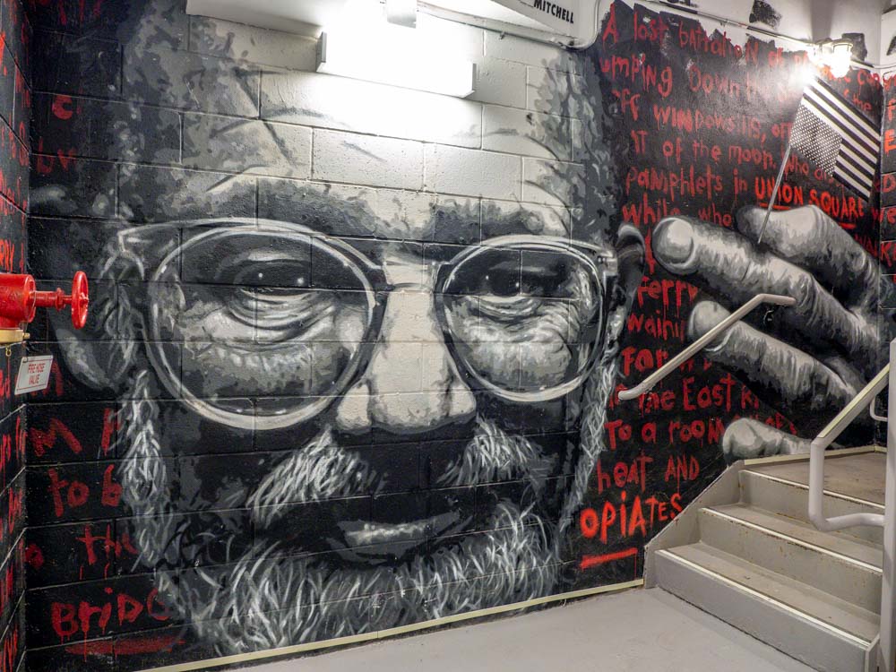 MOSA mural Allen Ginsberg by Damien Mitchell