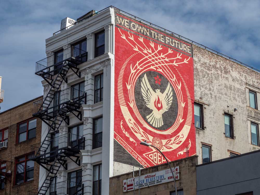 NYC mural Shepard Fairey Bowery