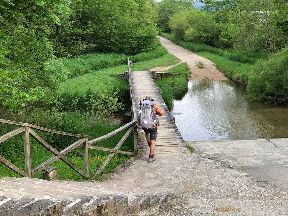 El Camino de Santiago hiker Frances trail