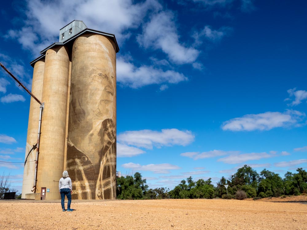 Lascelles silo mural by Rone.