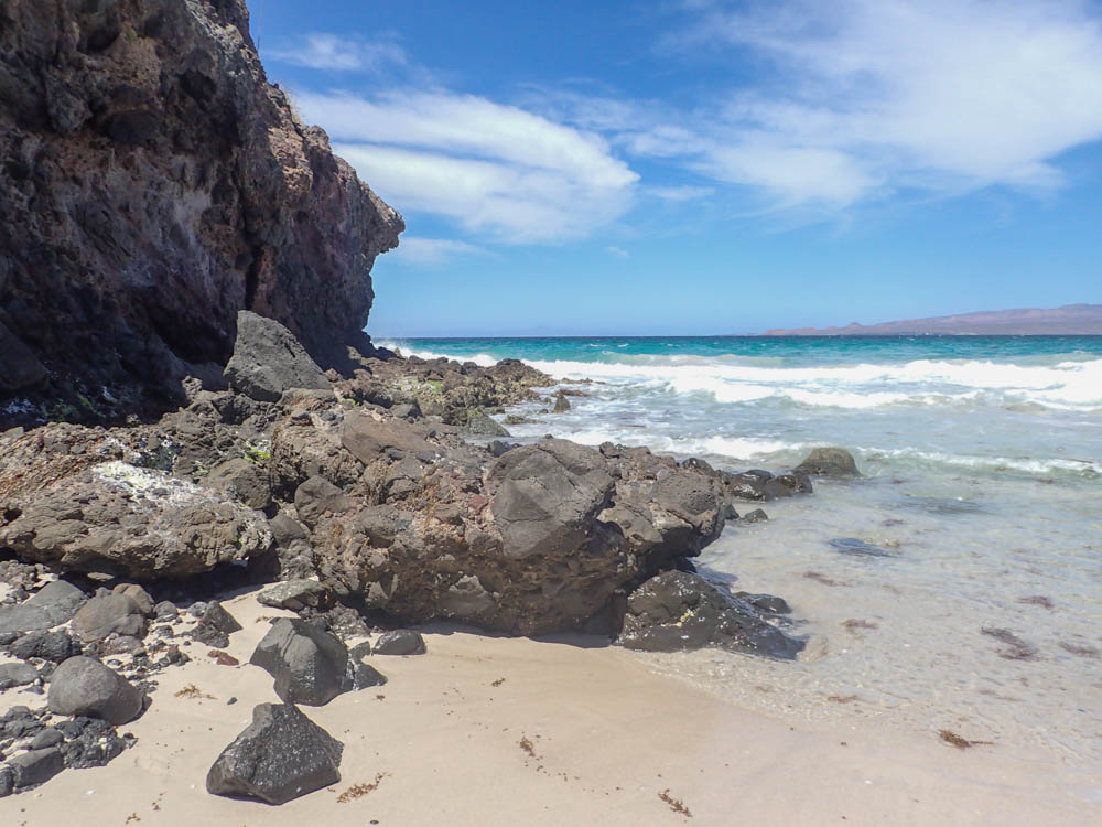 Rocky headlands at Tecolote Beach La Paz
