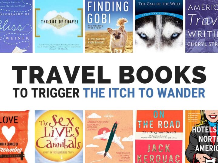 The very best travel books to read. Image with book covers