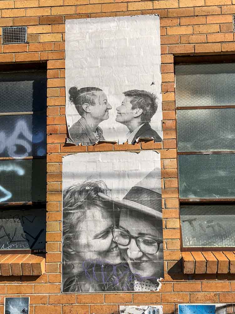 Melbourne graffiti past-ups of LGBT people