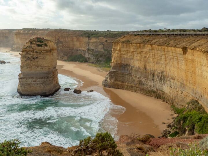 Australia Great Ocean Road 12 Apostles. Coastal view with limestone stacks