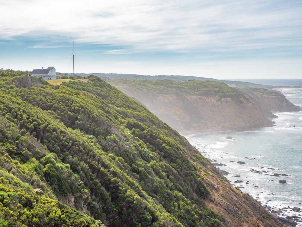 Eastern view of Cape Otway on Great Ocean Road trip in Australia