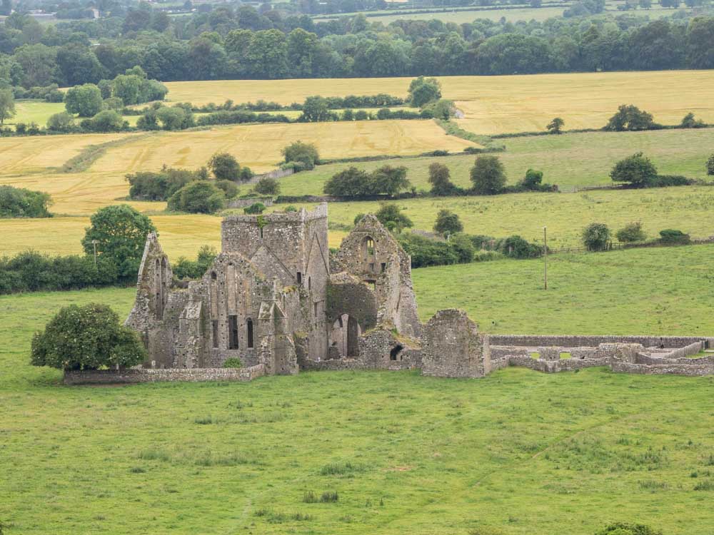 Hore Abbey Cashel Ireland. Rock ruin in a field.