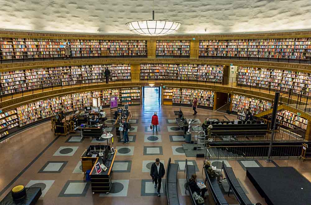 The Stadsbiblioteket, Stockholm city library. round reading room