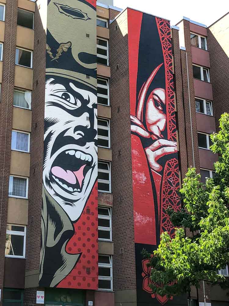 Berlin murals by D*face and Shepard Fairey