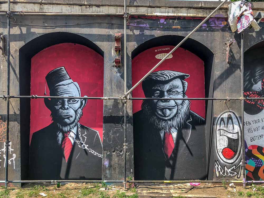 Berlin mural Urban Spree Shinanov with Donald Trump