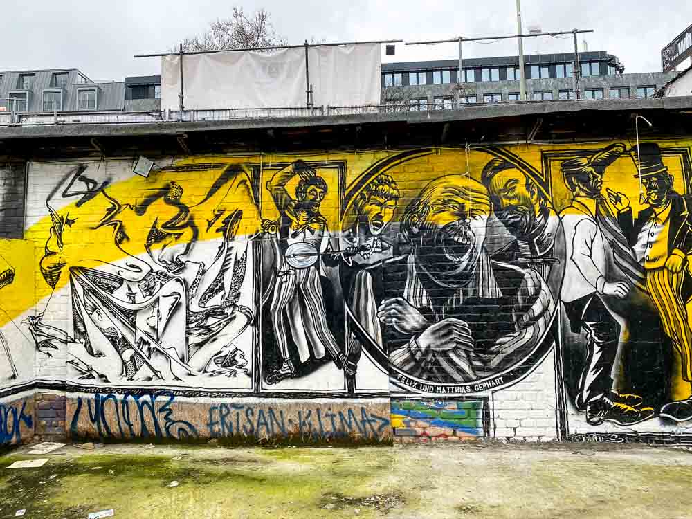 Berlin Graffiti Urban Spree Felix Mattias Gephart. Black and yellow mural