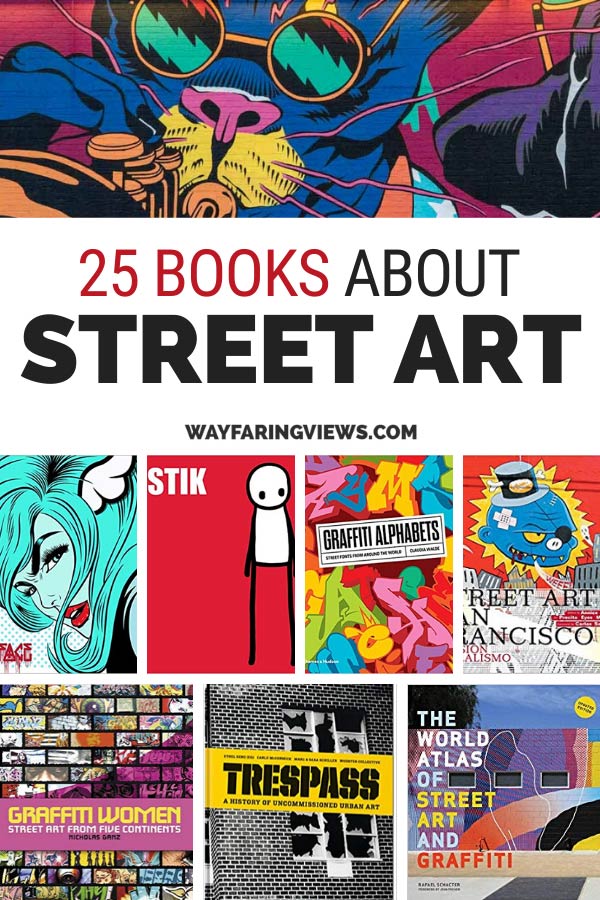 25 best Books about street art and graffiti. book covers red, blue and black