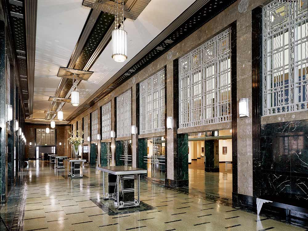 Nashville Frist museum interior. Art Deco